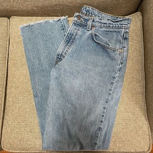 Levi’s 505 Regular Fit Straight Leg Light Wash Raw Hem Jeans